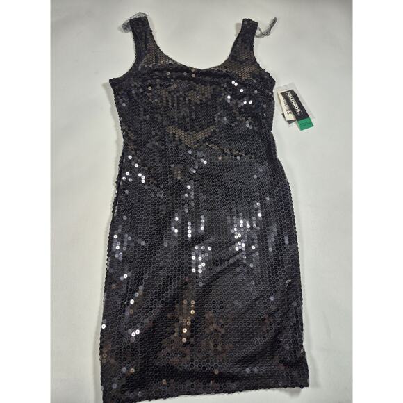 Vintage 80s Glenrob Black Sequin Dress Size 13/14 - Picture 1 of 7